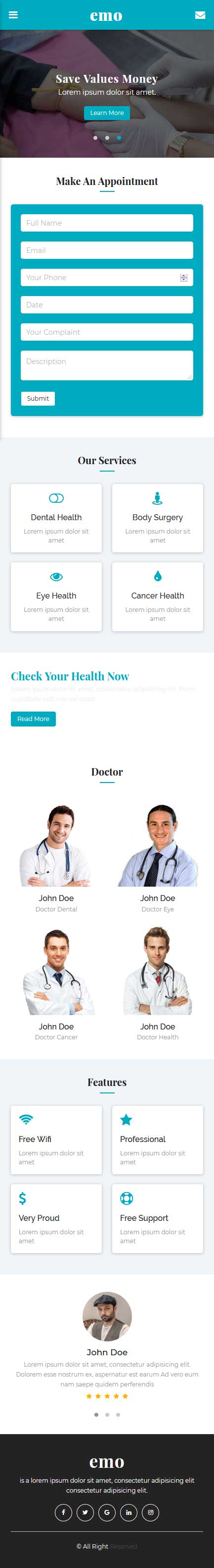 医疗健康服务网站wap手机模板